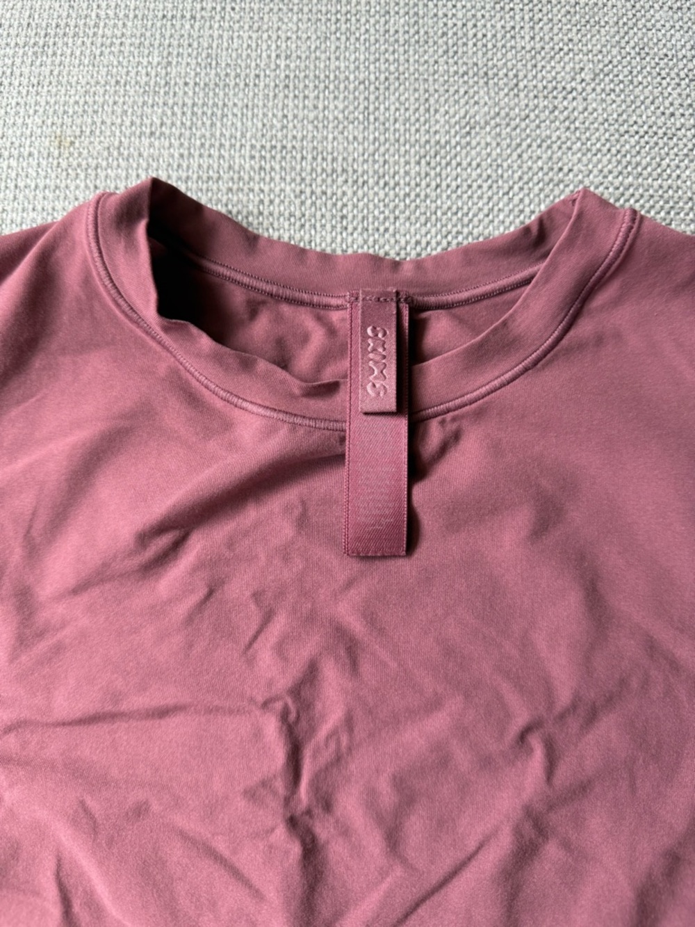 SKIMS Short Sleeve Tee in Dusty Rose - Picture 2 of 3